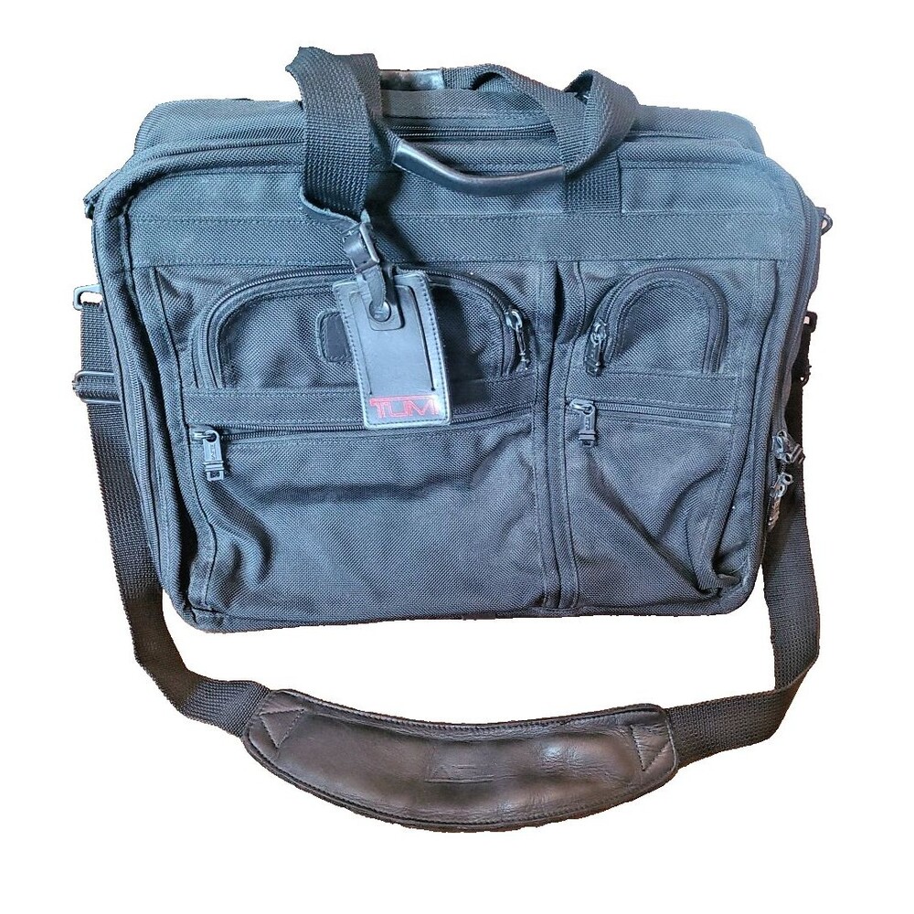 Tumi 2206D3 Black Expandable Rolling Briefcase Laptop Bag Ballistic Carry on